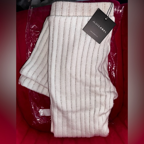 JLUX LABEL WHITE BETTER TOGETHER RIBBED PANTS - Picture 5 of 13